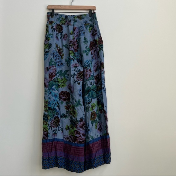 Anthropologie Maeve Pants Terrace Floral Palazzo Pants 10 purple blue flowy wide - Picture 12 of 15